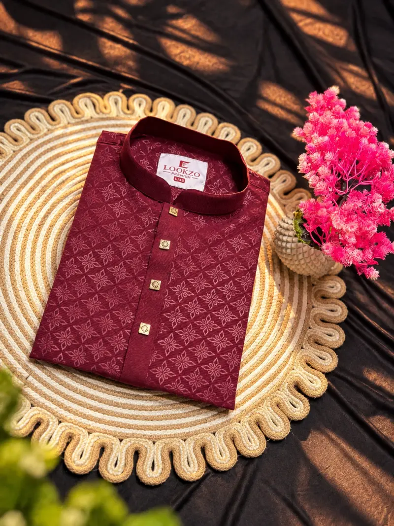 Premium Plain Jafran Fabric Panjabi - COD 301